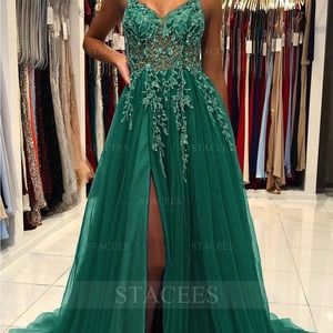 Stacees Prom Dress Hunter Green